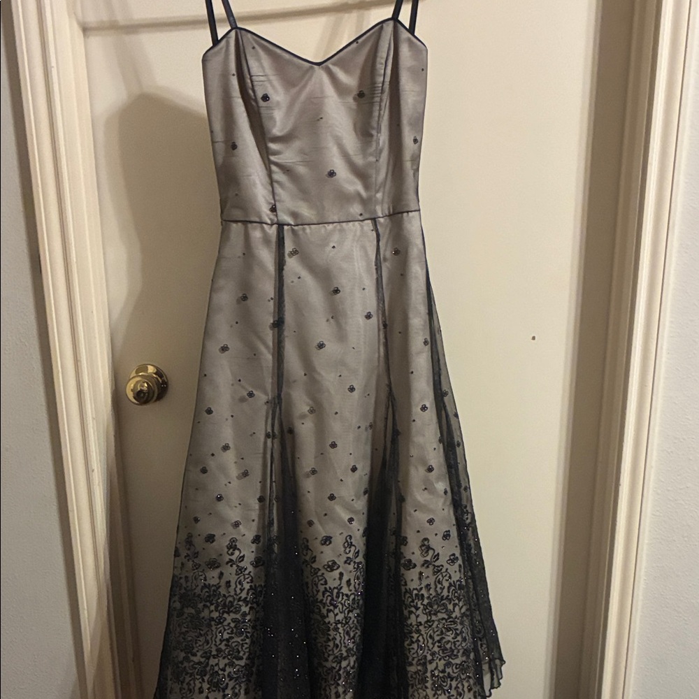 Masquerade Black and Silver Prom Dress